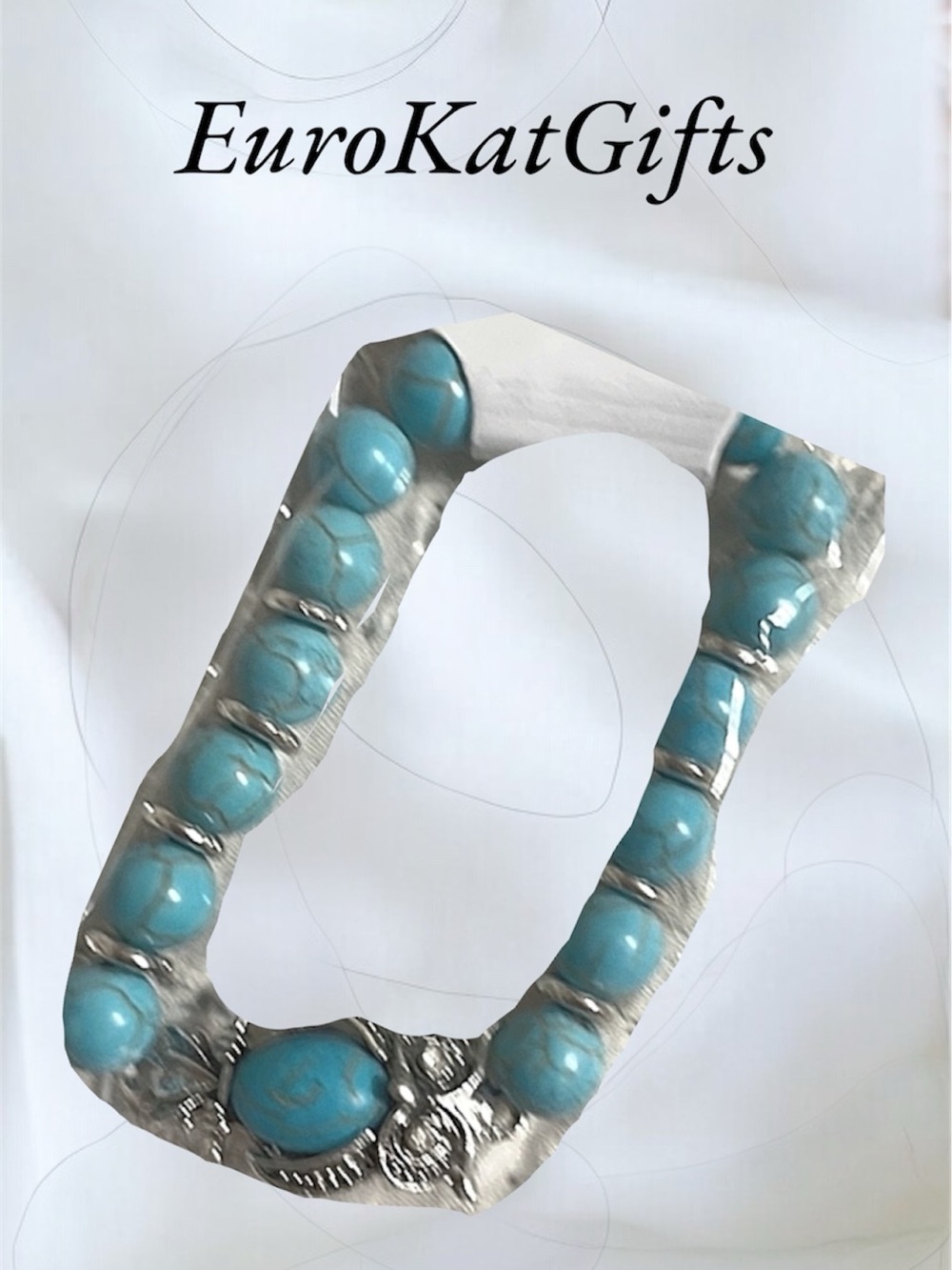 Owl Bracelet Natural Semi Precious Stones in **Blue Turquoise,Black, Ivory NEW